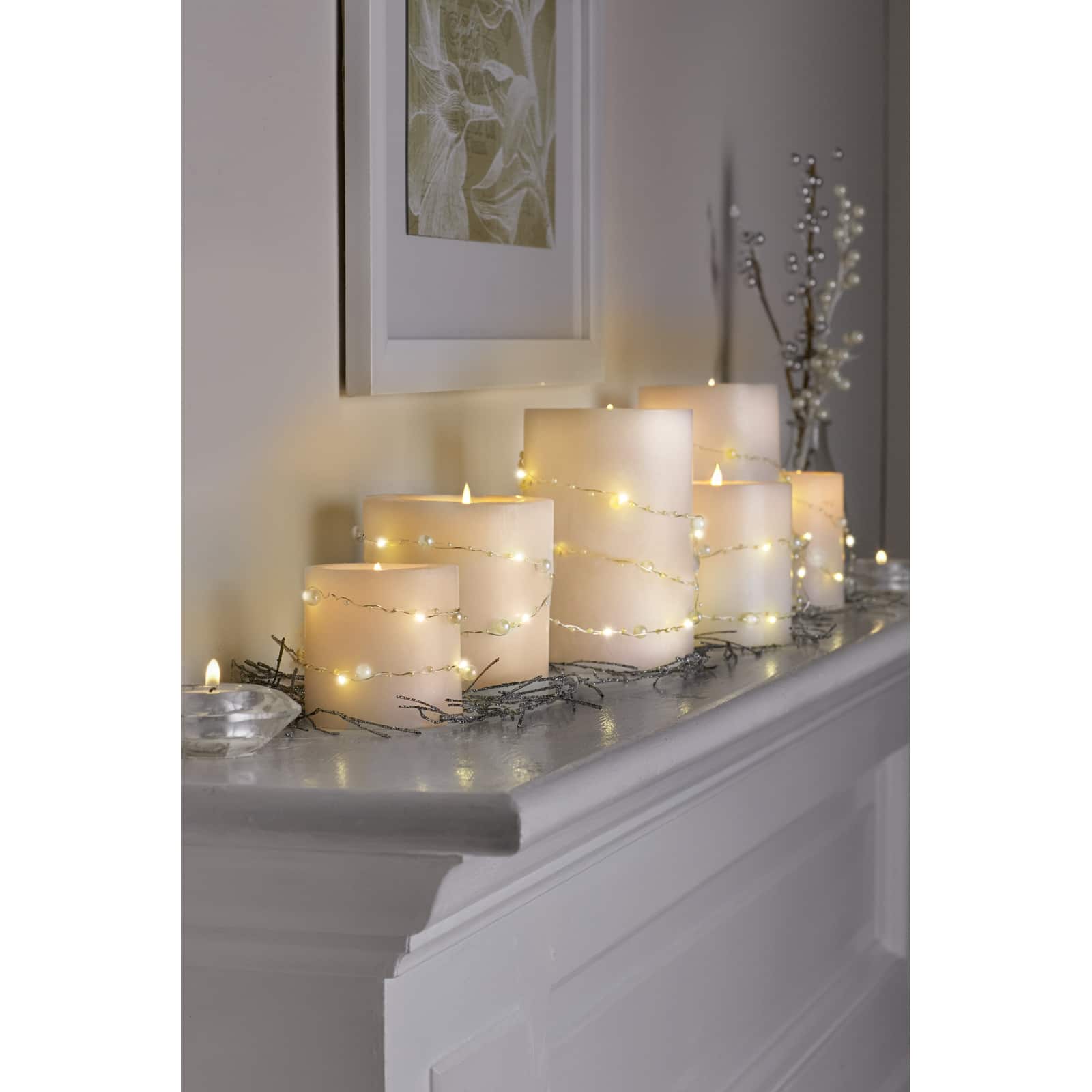 40ct. Warm White Pearl LED String Lights by Ashland®
