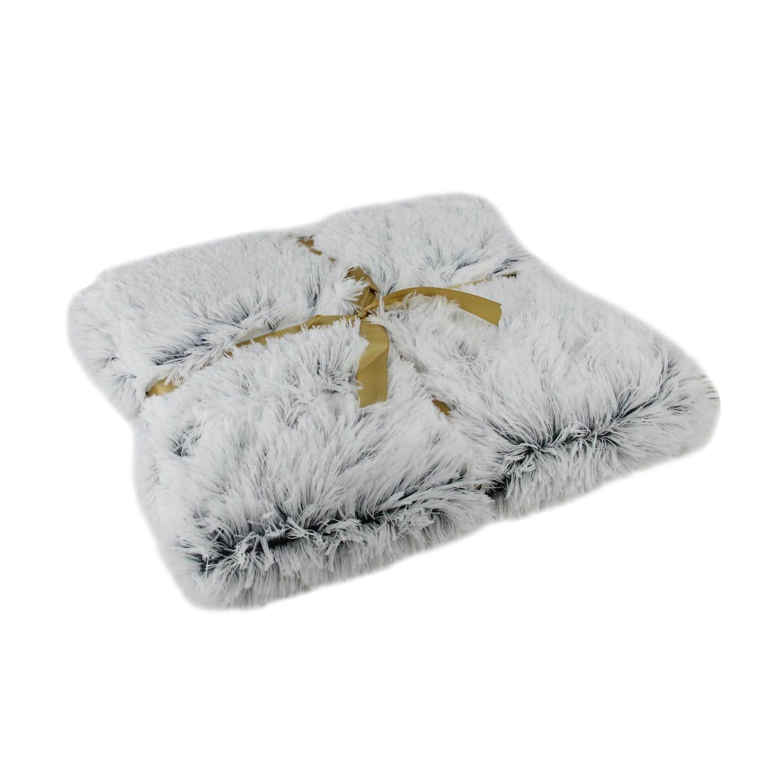 55&#x22; x 62&#x22; Plush Gray Faux Fur Throw Blanket