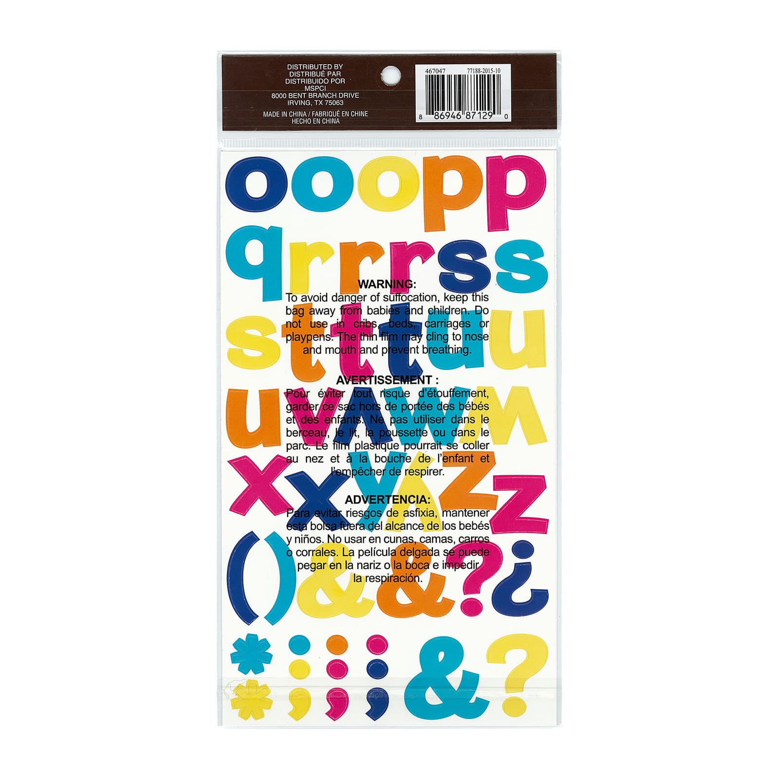 Sticko Multicolor Holographic Poster Paper Alphabet Stickers, 97 Pieces 