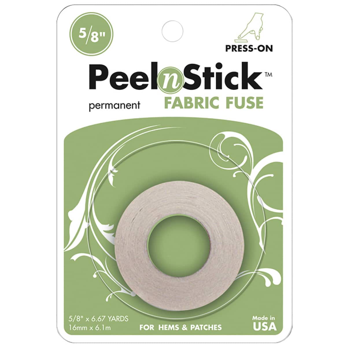 HeatnBond Fabric Fuse PeelnStick Fabric Adhesive Tape, 5/8 in x 20 ft –