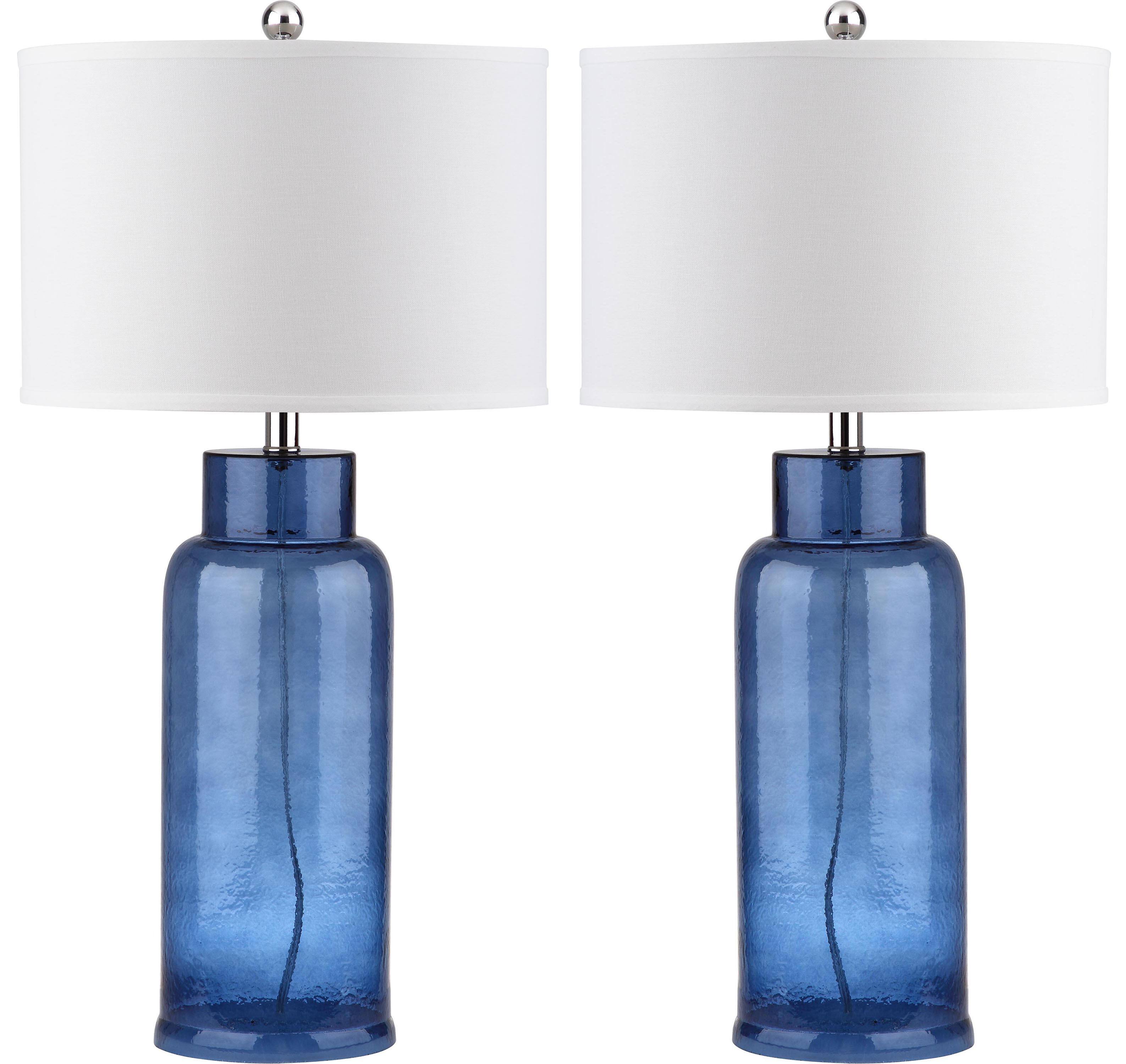 Bottle Glass Lamp Set in Blue