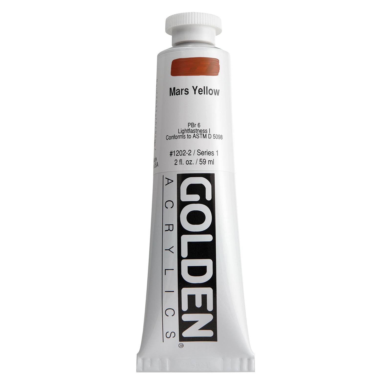 Golden Heavy Body Acrylic Paint, 2 oz in Mars Yellow