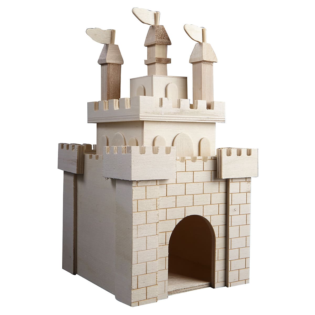6 Pack: 9.5&#x22; Wood Princess Castle Birdhouse by Make Market&#xAE;