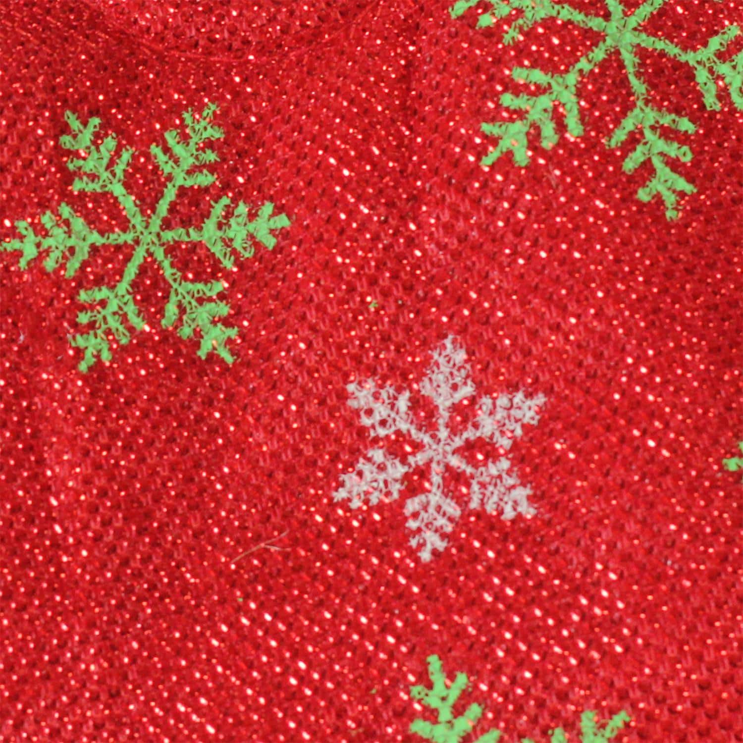 20&#x22; Red Metallic &#x26; Snowflake Print Mini Tree Skirt