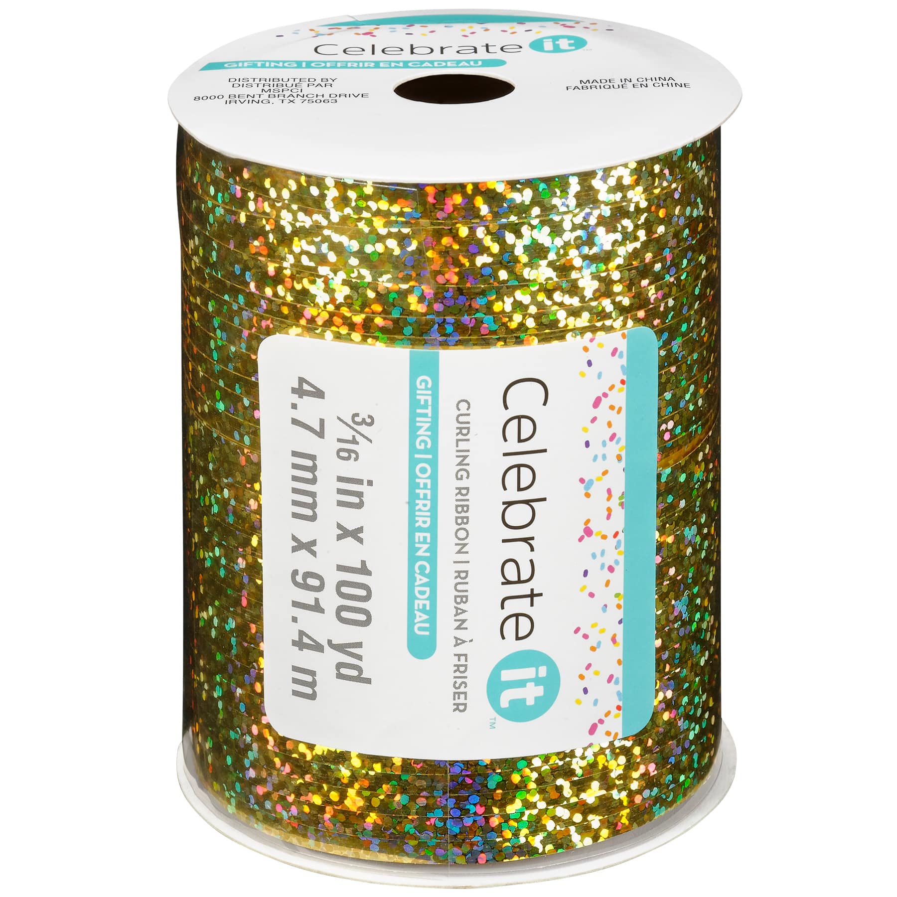 100yd. Holographic Gold Curling Ribbon By Celebrate It&#x2122;