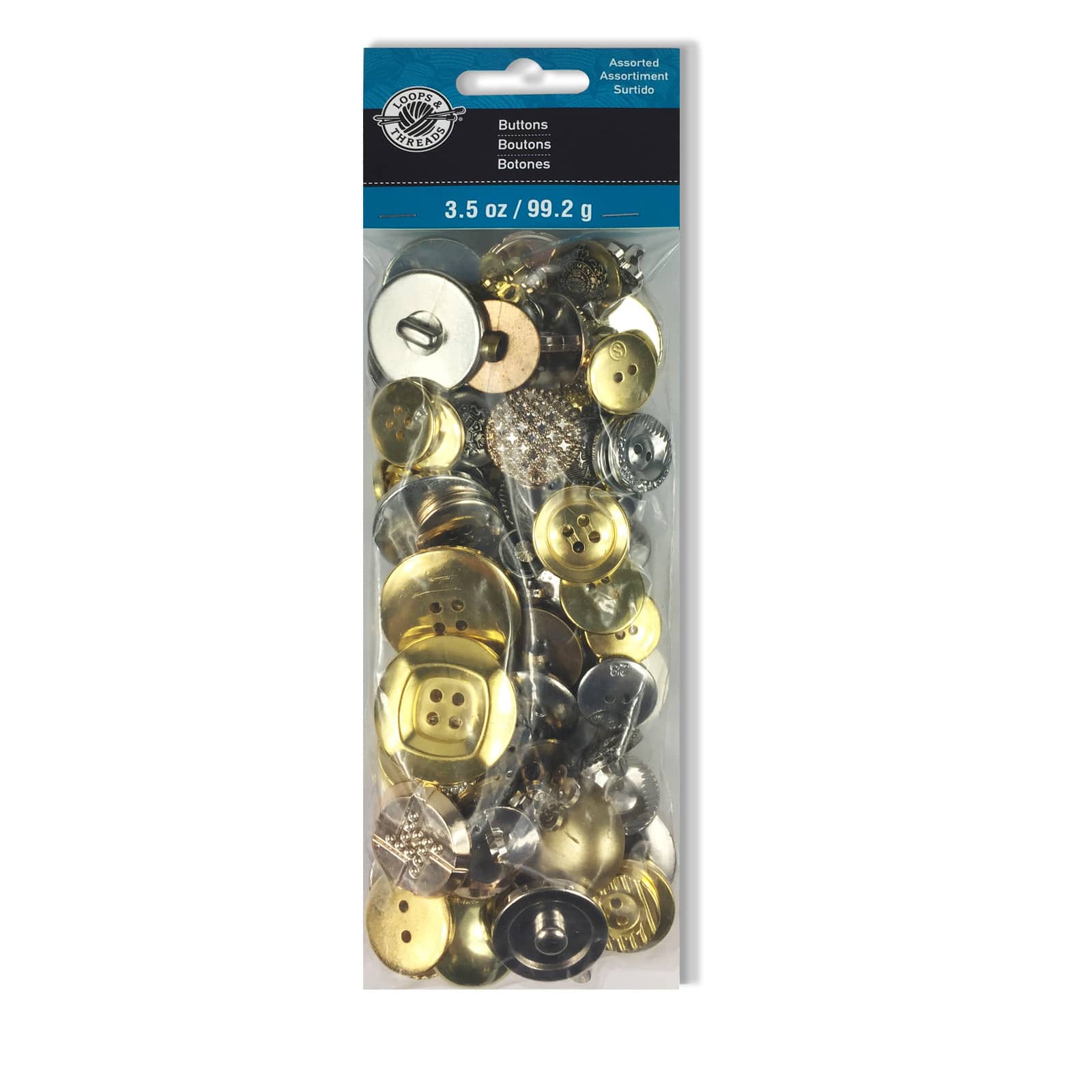 Loops & Threads Gold & Silver Buttons - 3.5 oz