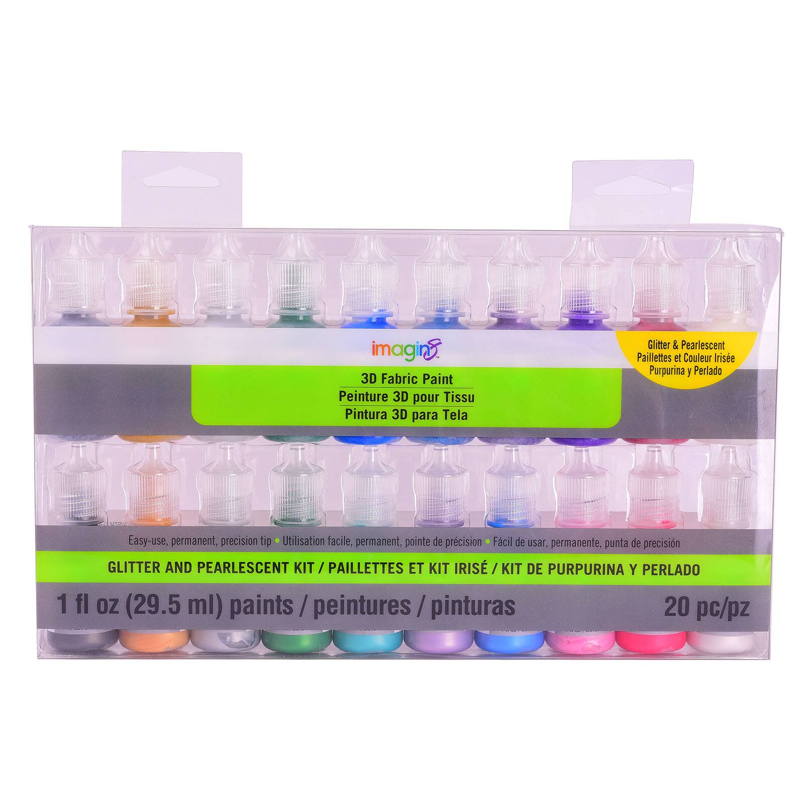 Glitter & Pearlescent 3D Fabric Paint Kit by Imagin8™