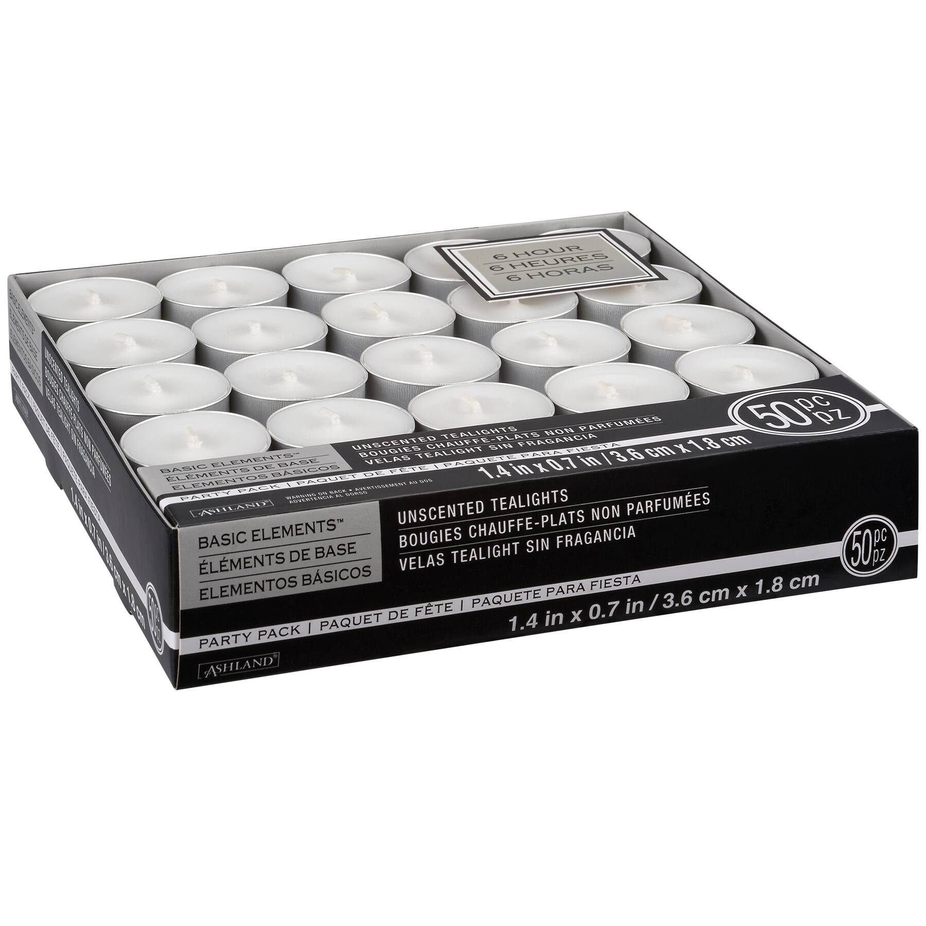 Basic Elements™ White 6-Hour Unscented Tealights By Ashland®