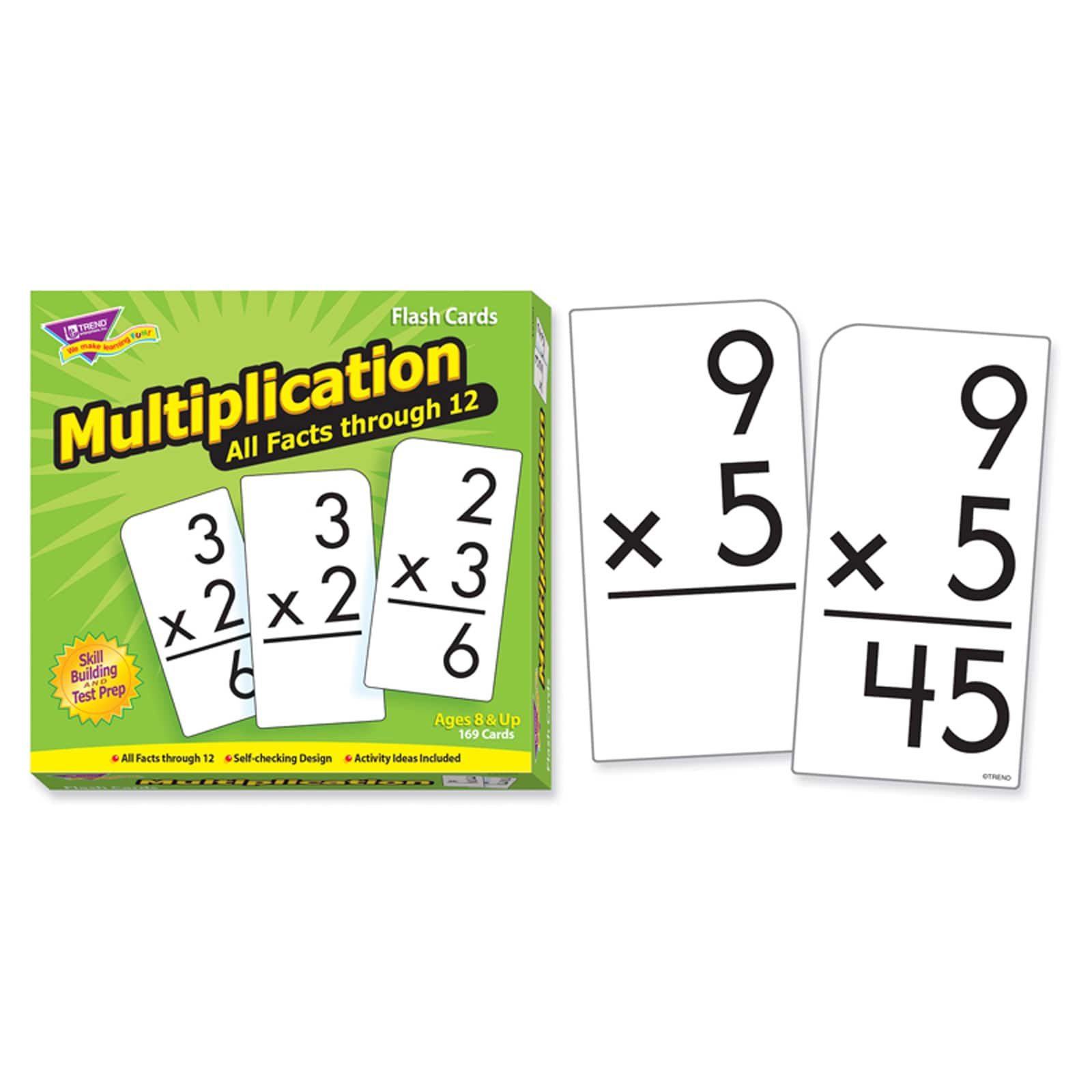 Trend Enterprises&#xAE; 3&#x201D; x 6&#x201D; Multiplication Math 0-12 All Facts Skill Drill Flash Cards