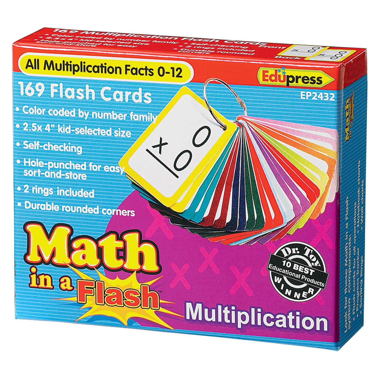 0-12 All Facts-169 Cards With 2 Rings Star EducationTM Multiplication Flash Cards 