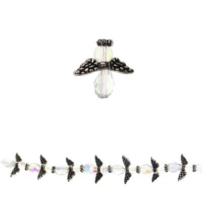 Glass, Metal & Crystal Mini Angel Beads, 12mm by Bead Landing™ image