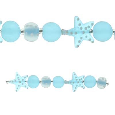 Bead Gallery® Starfish Mix Glass Beads, Blue image