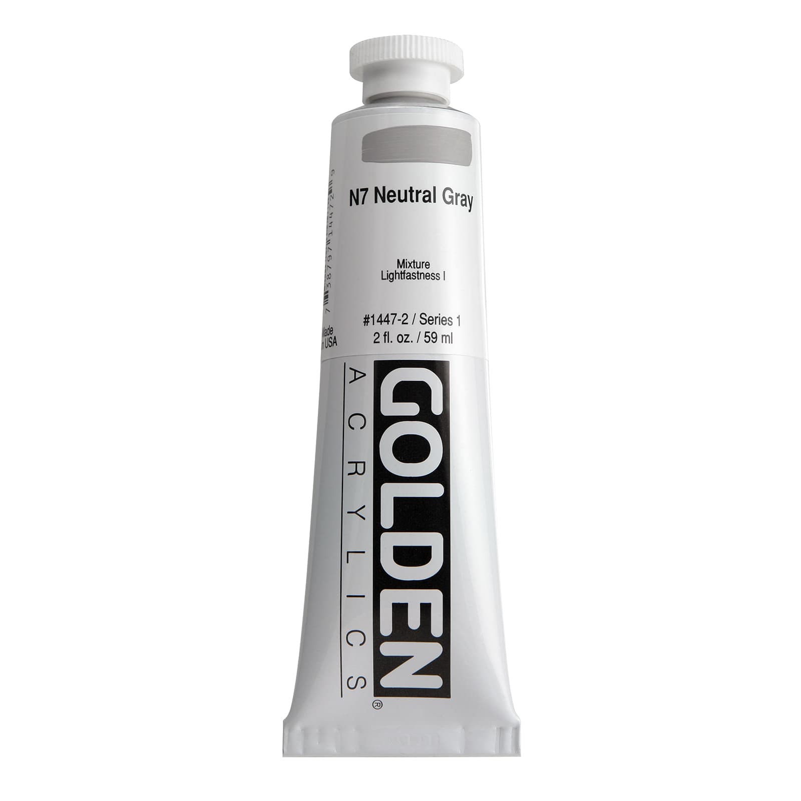 Golden Heavy Body Acrylic Paint, 2 oz in N7 Neutral Gray