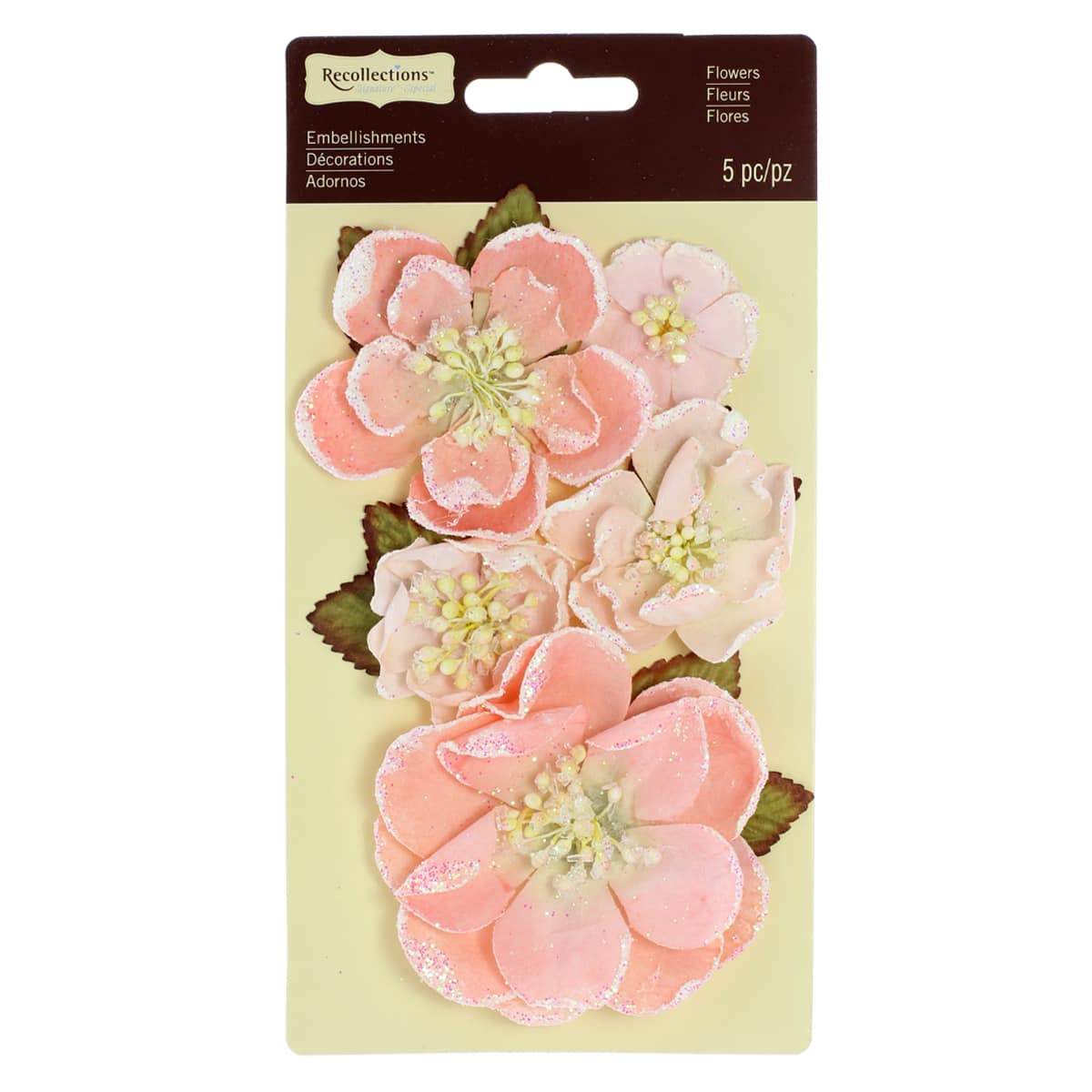 12 Packs: 5 ct. (60 total) Tatiana Coral Flower Embellishments by Recollections&#x2122;