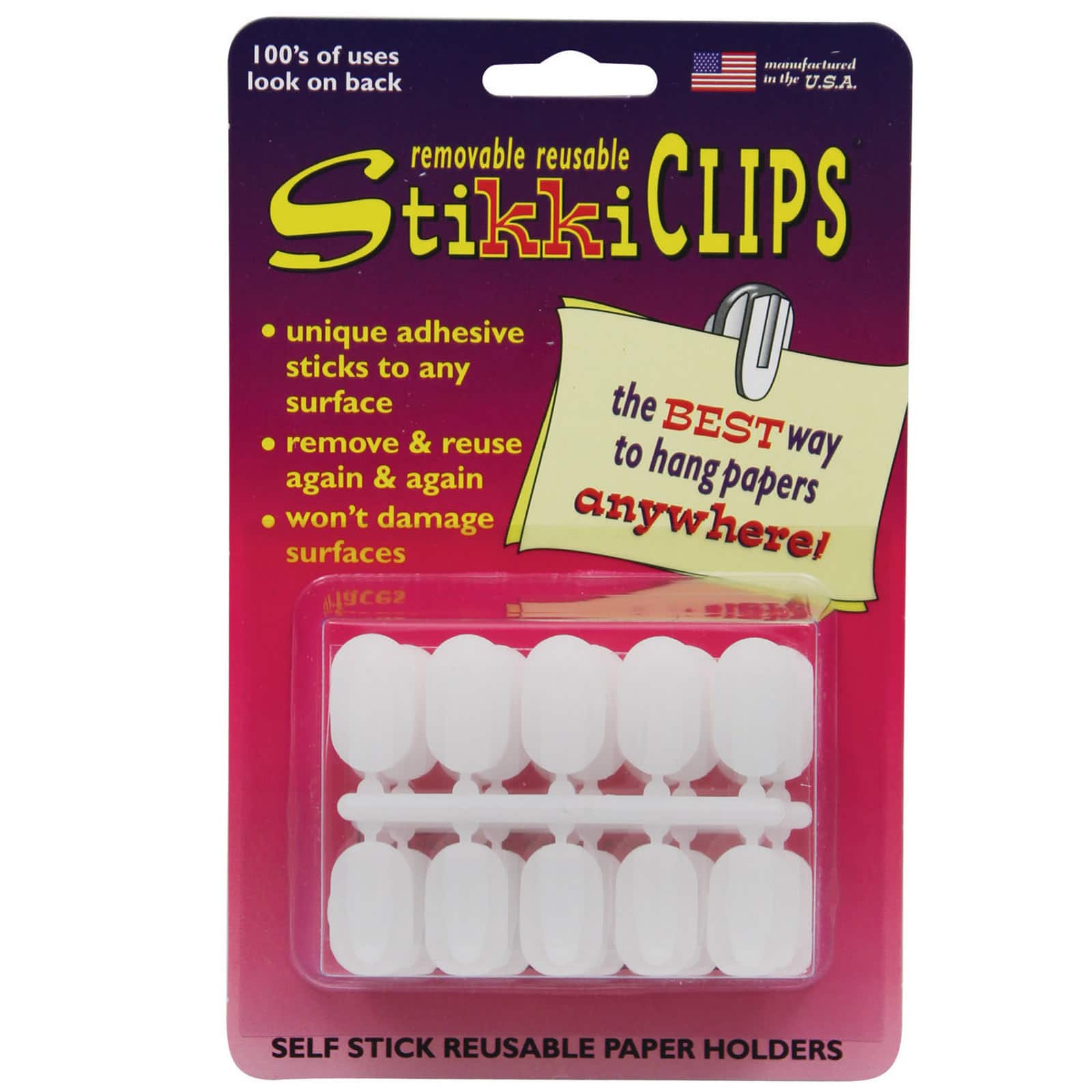4 Packs: 6 Packs 30 ct. (720 total) StikkiCLIPS&#xAE; White Clips