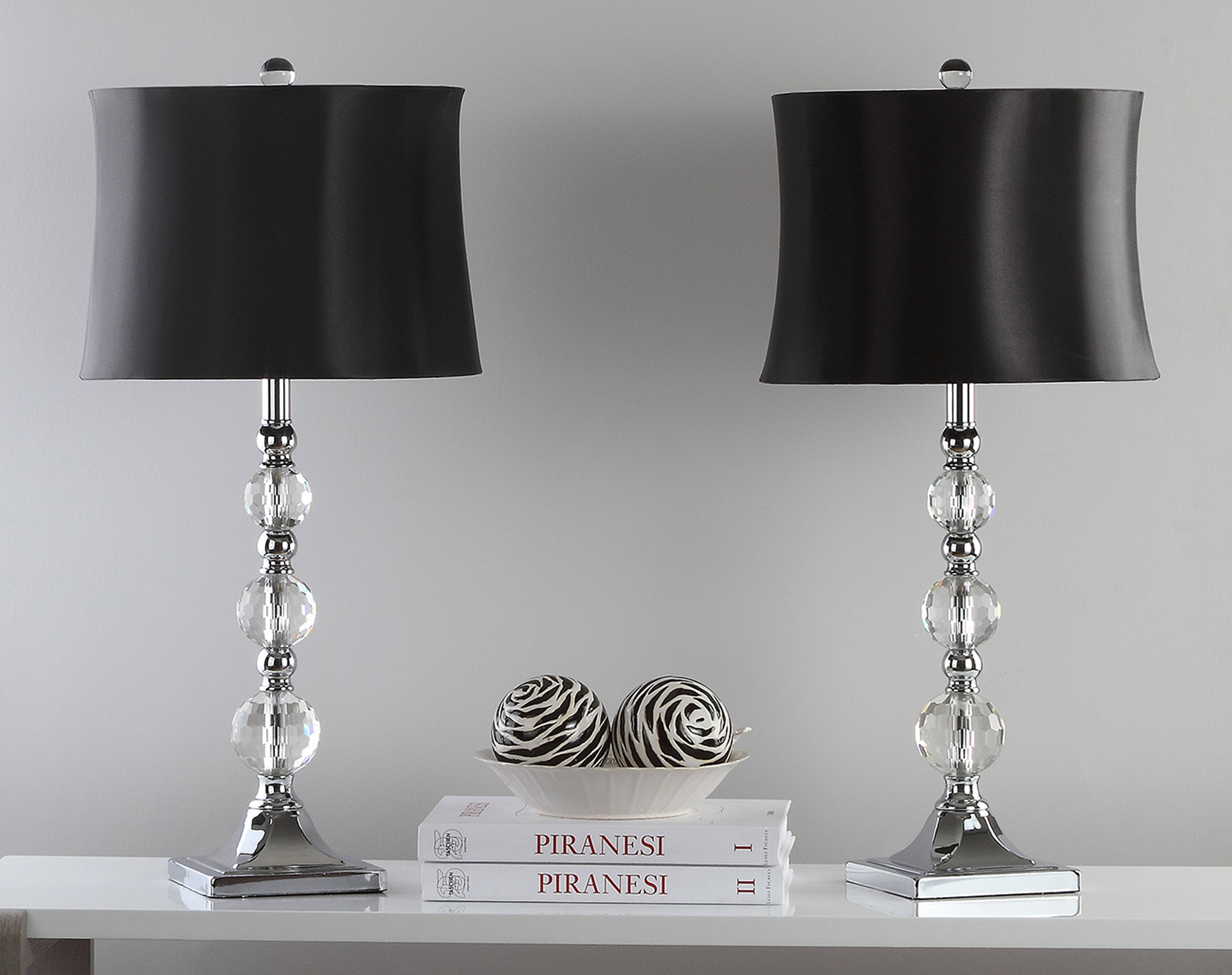 Maeve Crystal Ball Lamp Set in Blue &#x26; Black