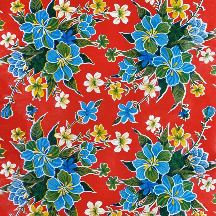 Red Hibiscus Oilcloth