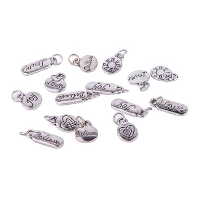 Charmalong™ Rhodium Words Charms by Bead Landing™ image