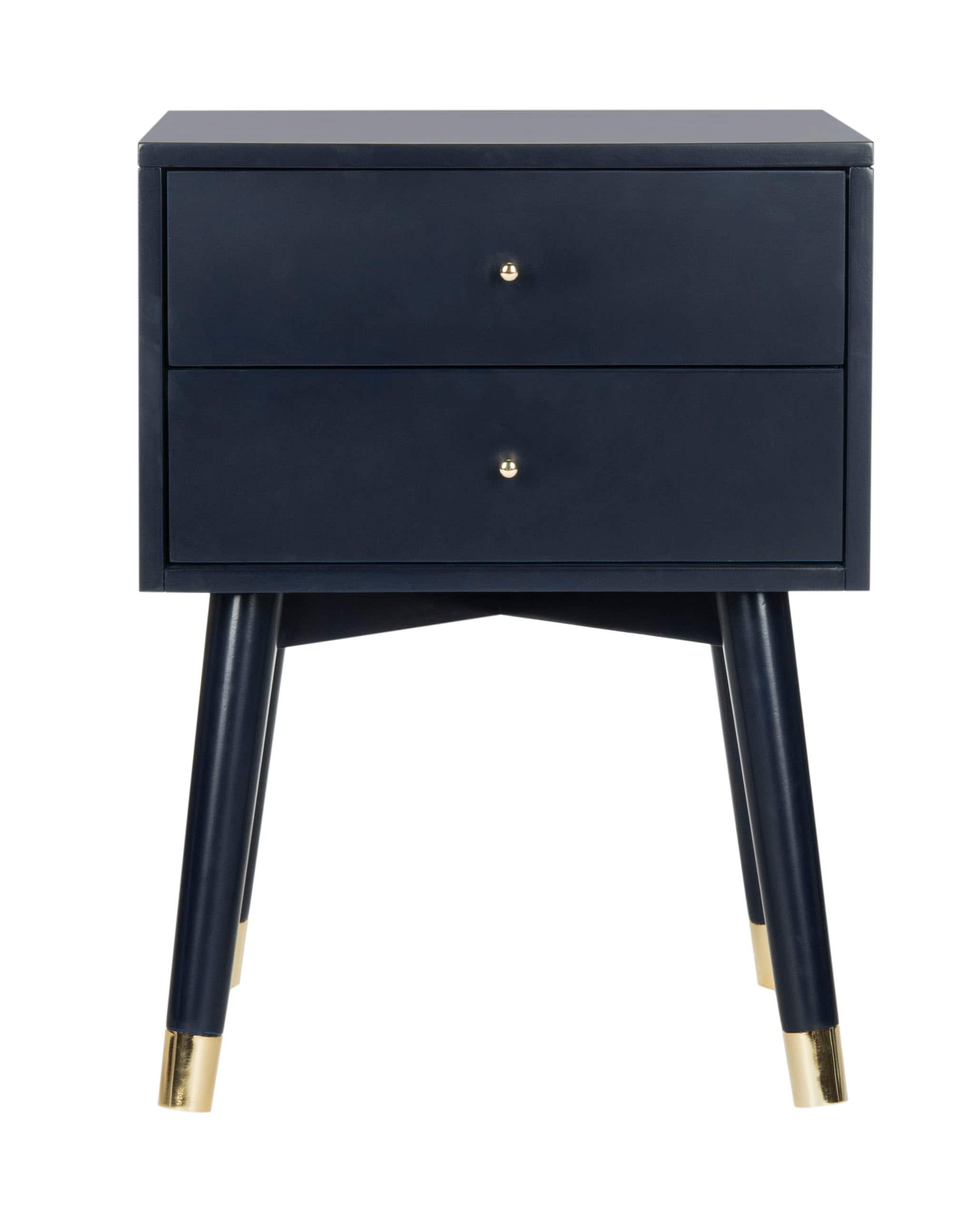 Lyla Retro Nightstand in Navy &#x26; Gold