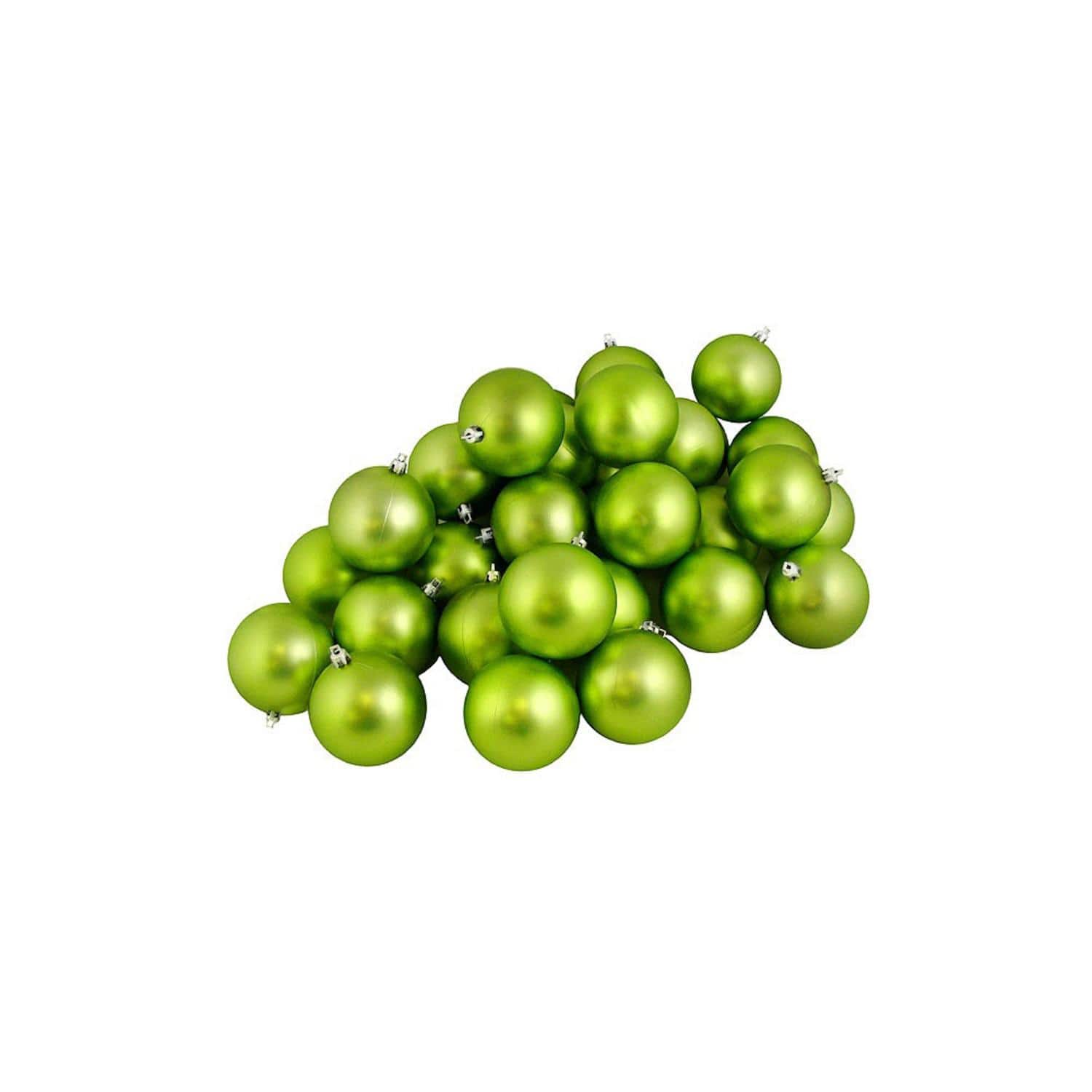 60ct Matte Green Kiwi Shatterproof Ball Ornaments