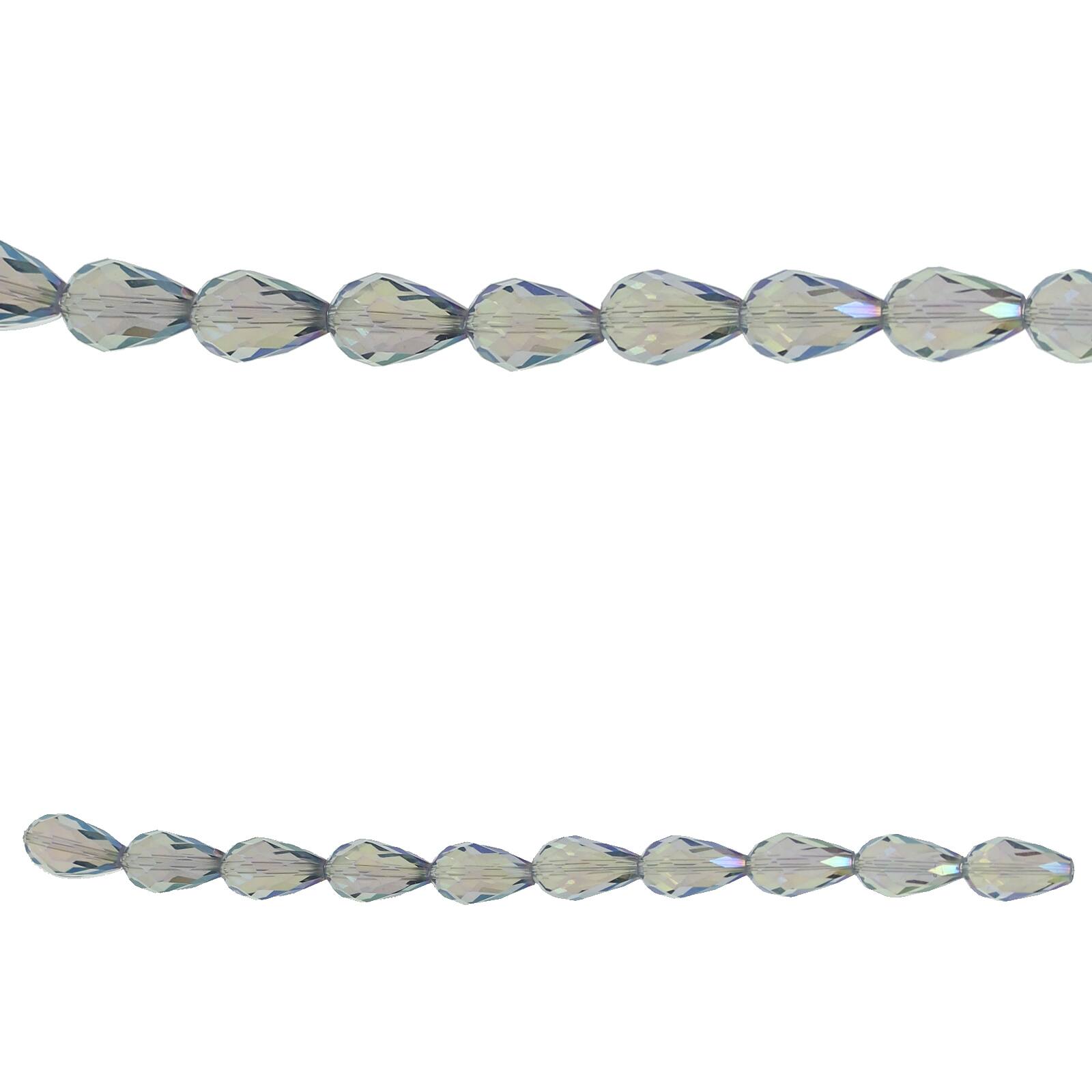 Iridescent Green Glass Teardrop Beads, 14mm by Bead Landing