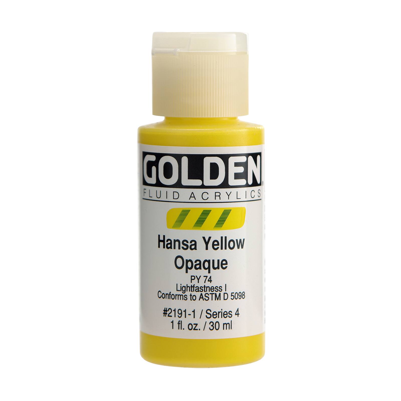 Golden Fluid Acrylics, 1 oz Paint in Hansa Yellow Opaque