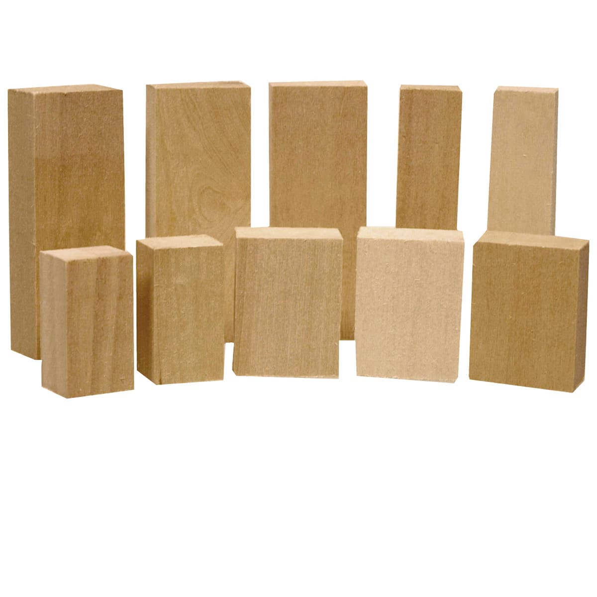 10 Pcs Wood Carving Block Carved Basswood Strips Building Blocks