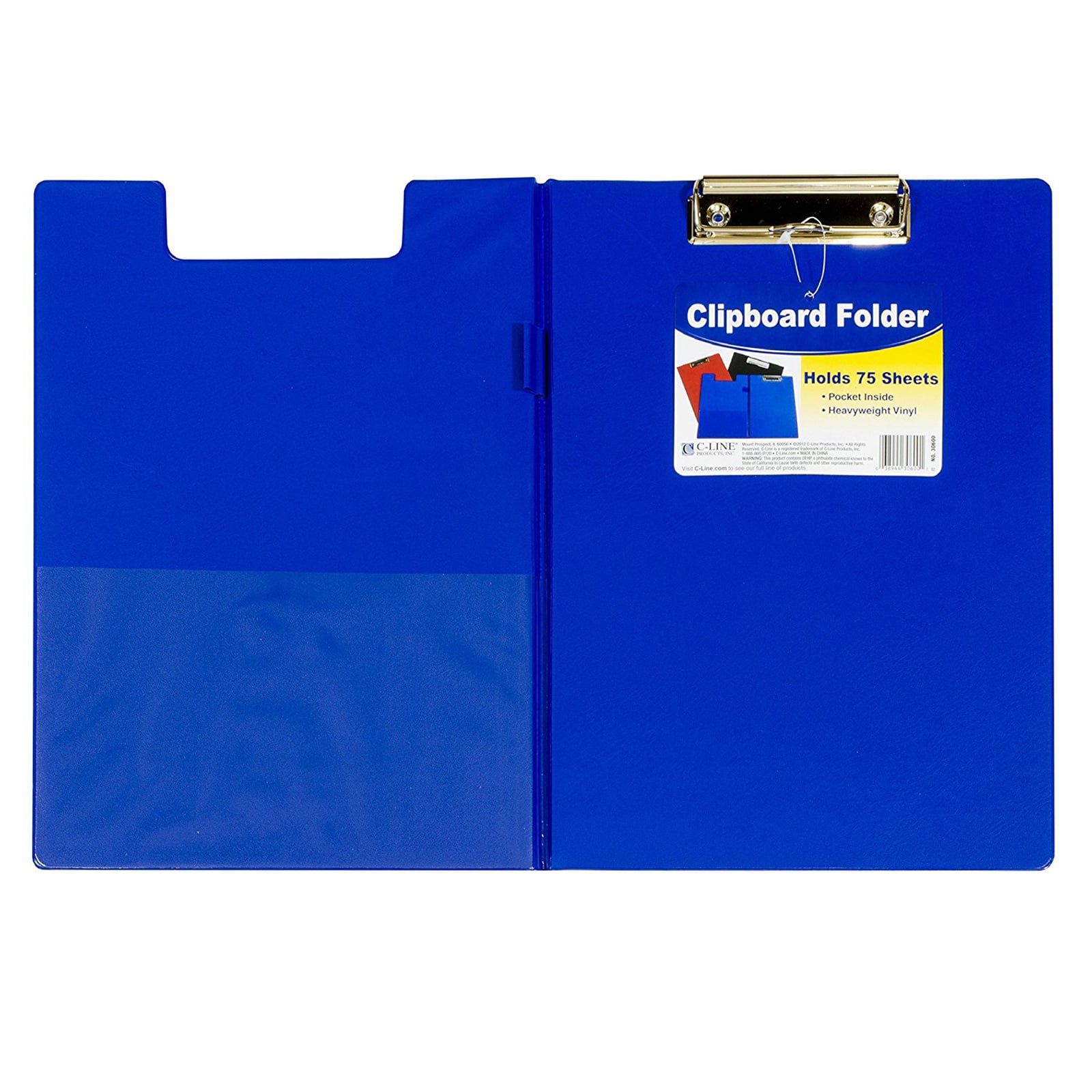 6 Packs: 6 ct. (36 total) C-Line® Multicolor Vinyl Clipboard Folders
