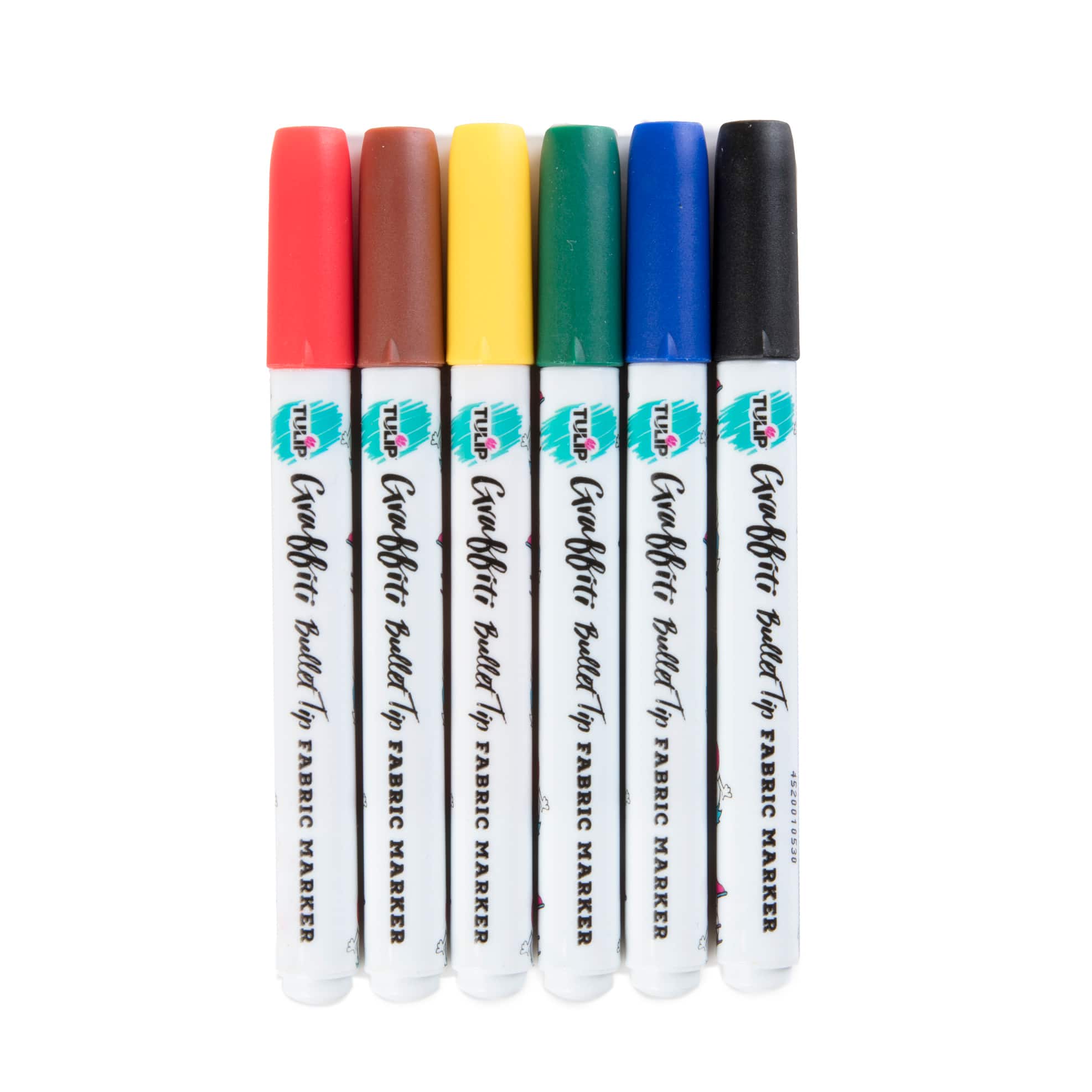 12 Packs: 6ct. (72 total) Tulip® Graffiti Fabric Paint Markers™, Rainbow