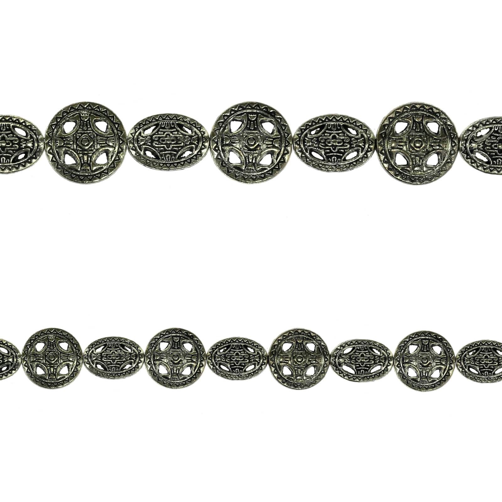 Bead Gallery Antique Silver Metal Disc Beads, 14mm