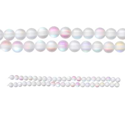 White Opal Glass Round Beads, 6mm by Bead Landing™ image