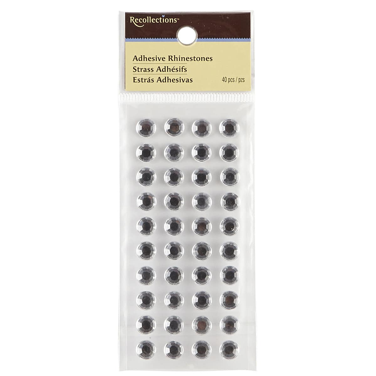 12 Packs: 40 ct. (480 total) 8mm Clear Adhesive Rhinestones by Recollections™