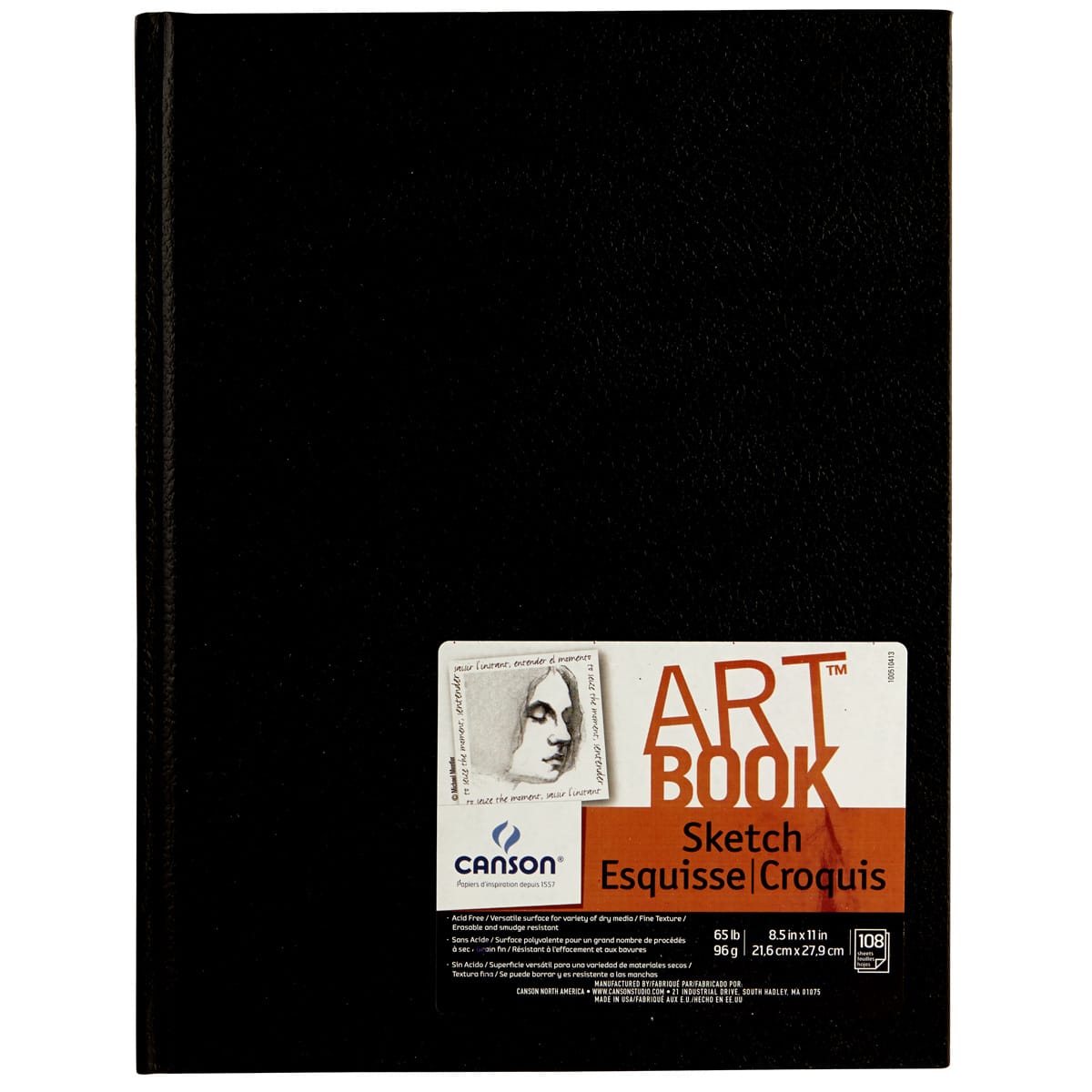 Canson Hardbound Sketchbook Size: 8.5 H x 5.5 W