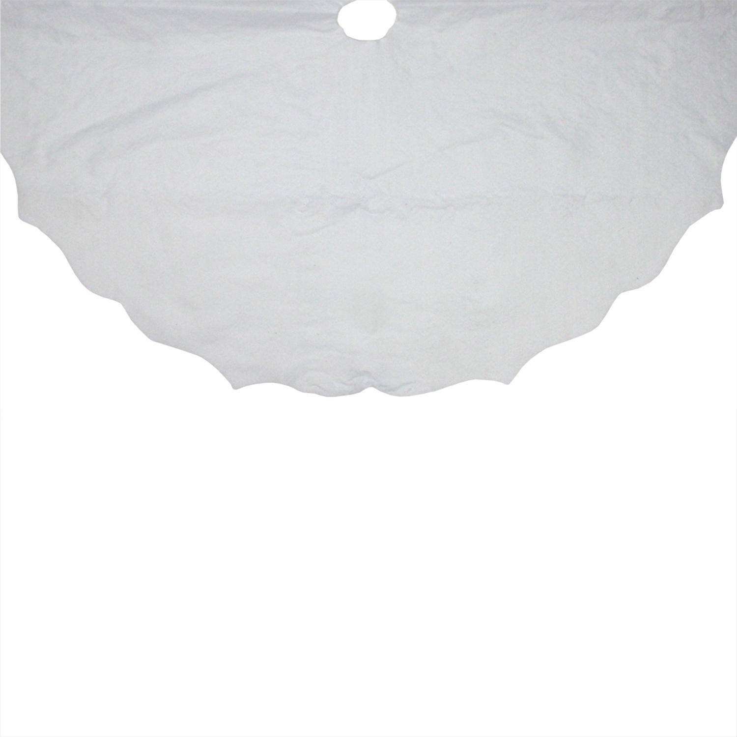 48&#x22; Winter White Scalloped Edge Tree Skirt