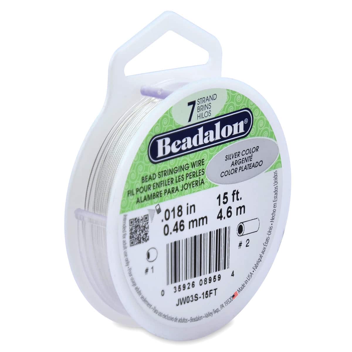 Beadalon® 7 Strand Bead Stringing Wire, Silver, .018" x 15 ft.