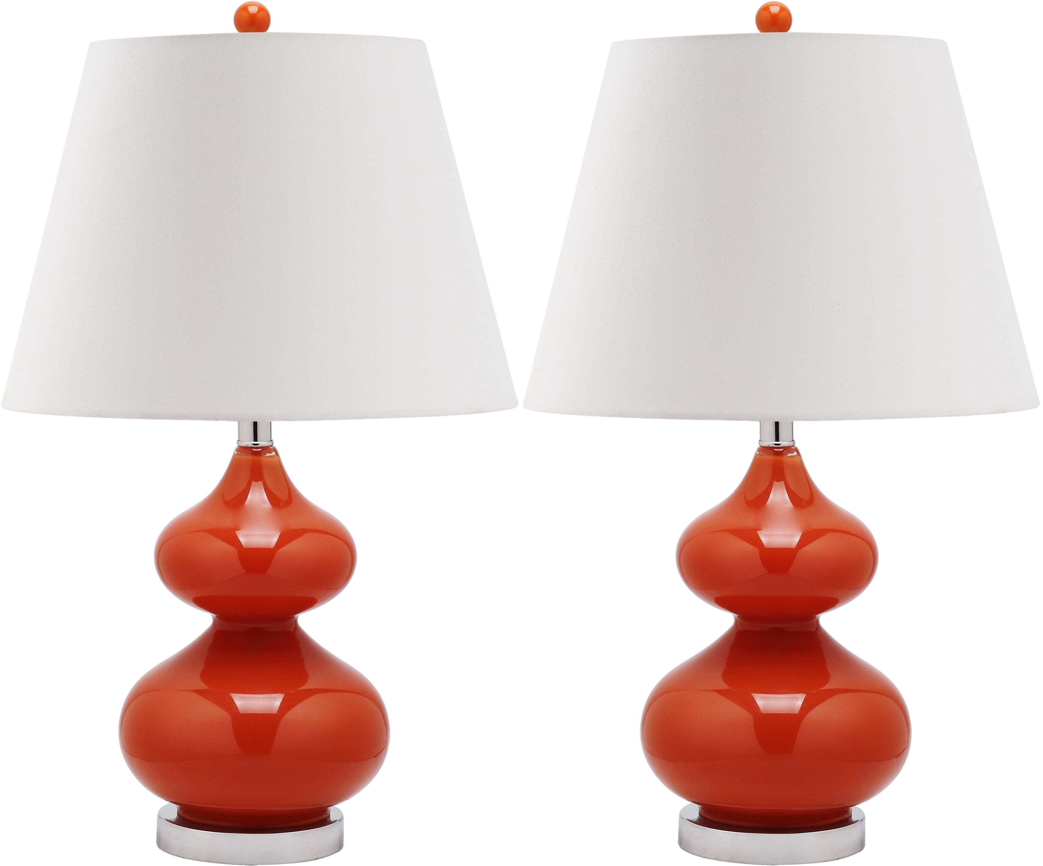 Eva Double Gourd Table Lamp Set in Orange