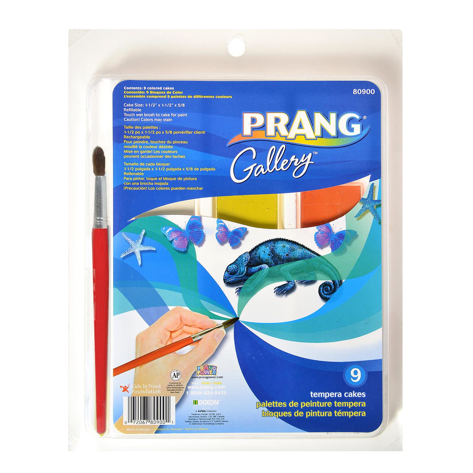 12 Pack: Prang&#xAE; Gallery&#x2122; Tempera 9 Color Cake Set with Brush