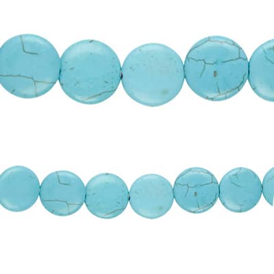 Turquoise Dyed Howlite Lentil Beads, 20mm by Bead Landing™ image