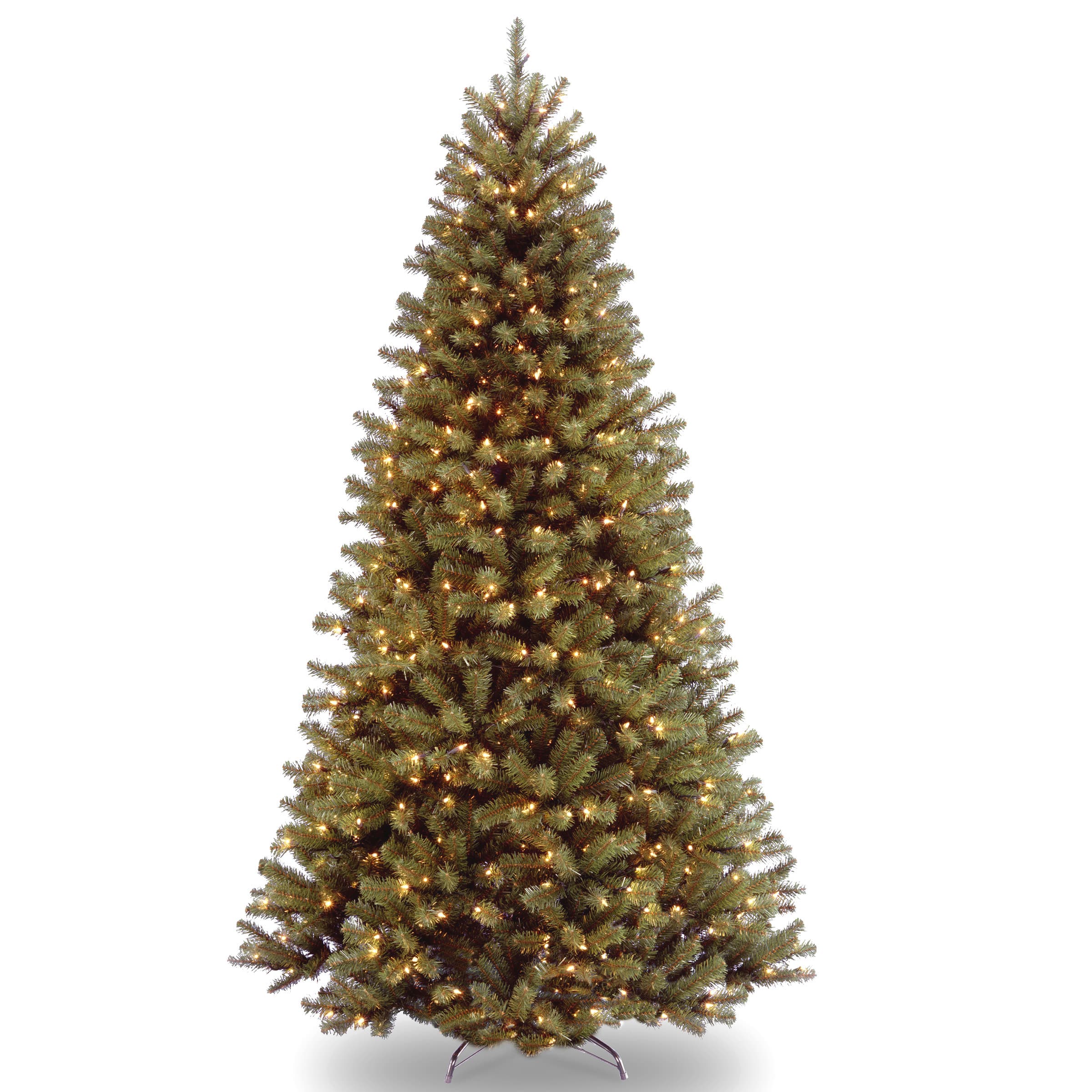 7.5 ft. Pre-lit Hinged North Valley Spruce Medium Artificial Christmas Tree, Clear Lights