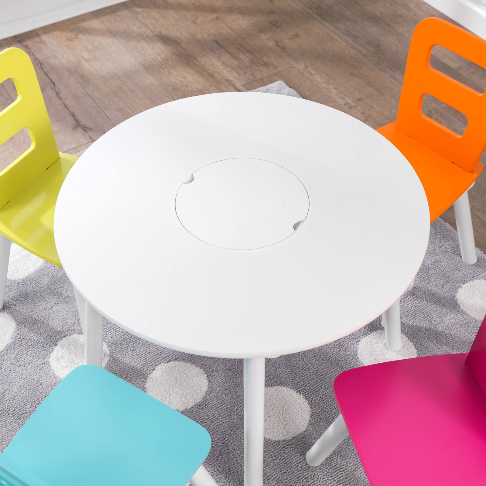 KidKraft Highlighter Round Storage Table &#x26; 4 Chair Set