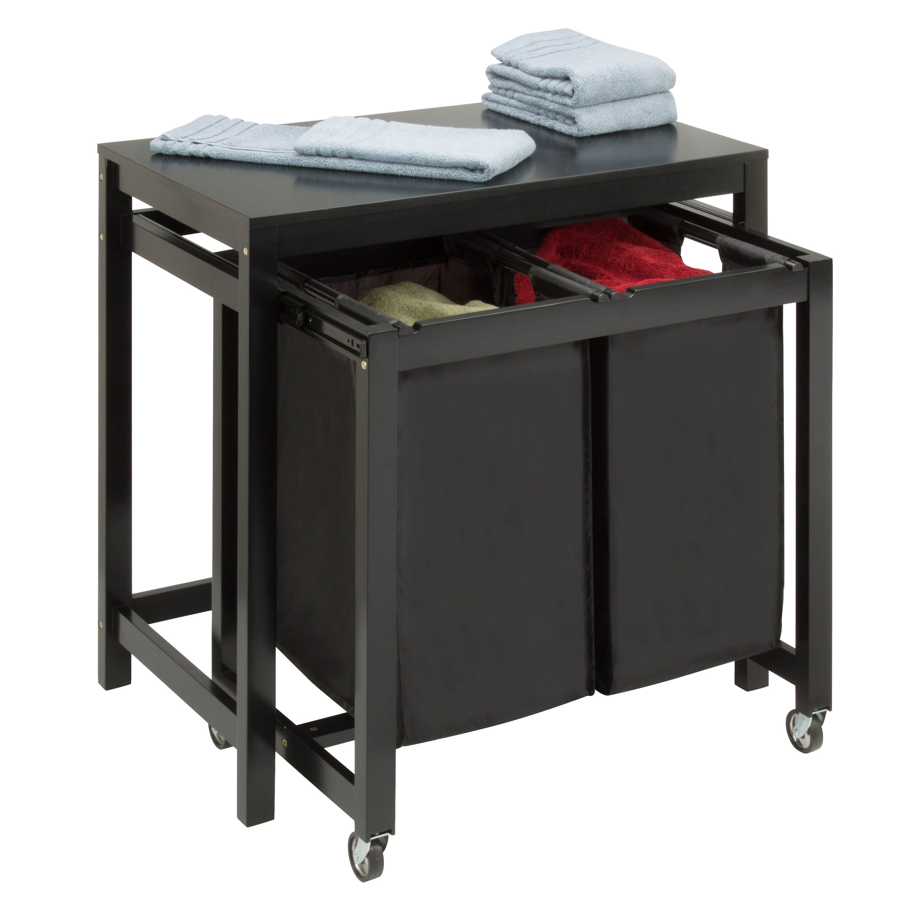 Honey Can Do Black Double Sorter Folding Table