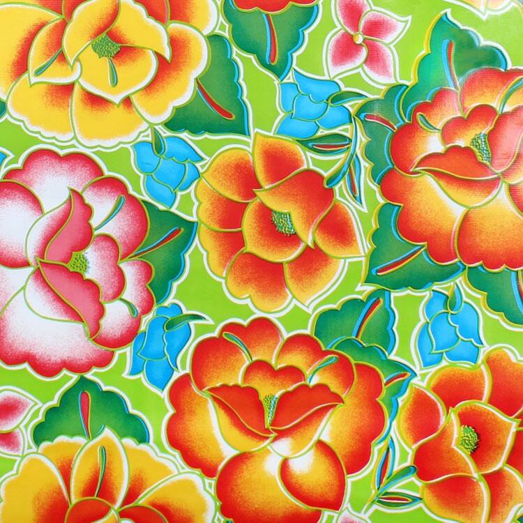 Lime Green Tehuana Oilcloth