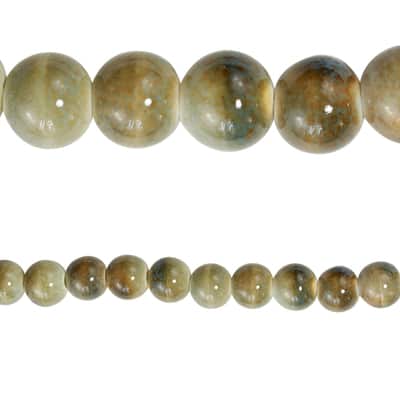 Earth Ceramic Round Beads, 8mm by Bead Landing™ image