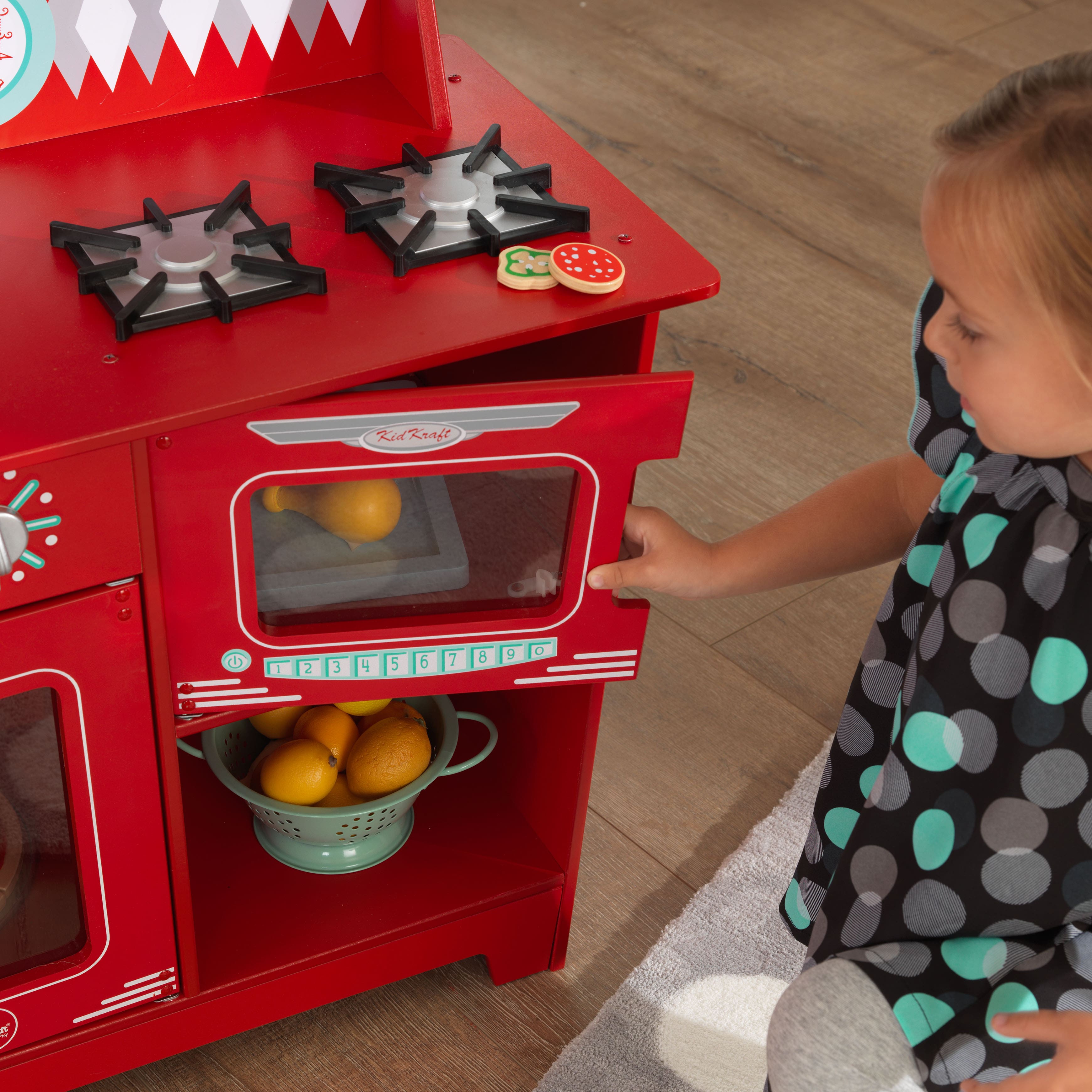 kidkraft red classic kitchenette