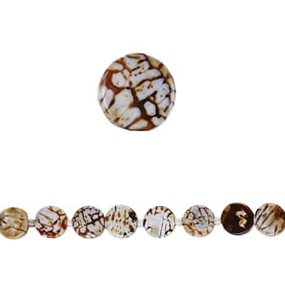 Amber Agate Lentil Beads, 14mm by Bead Landing™ image