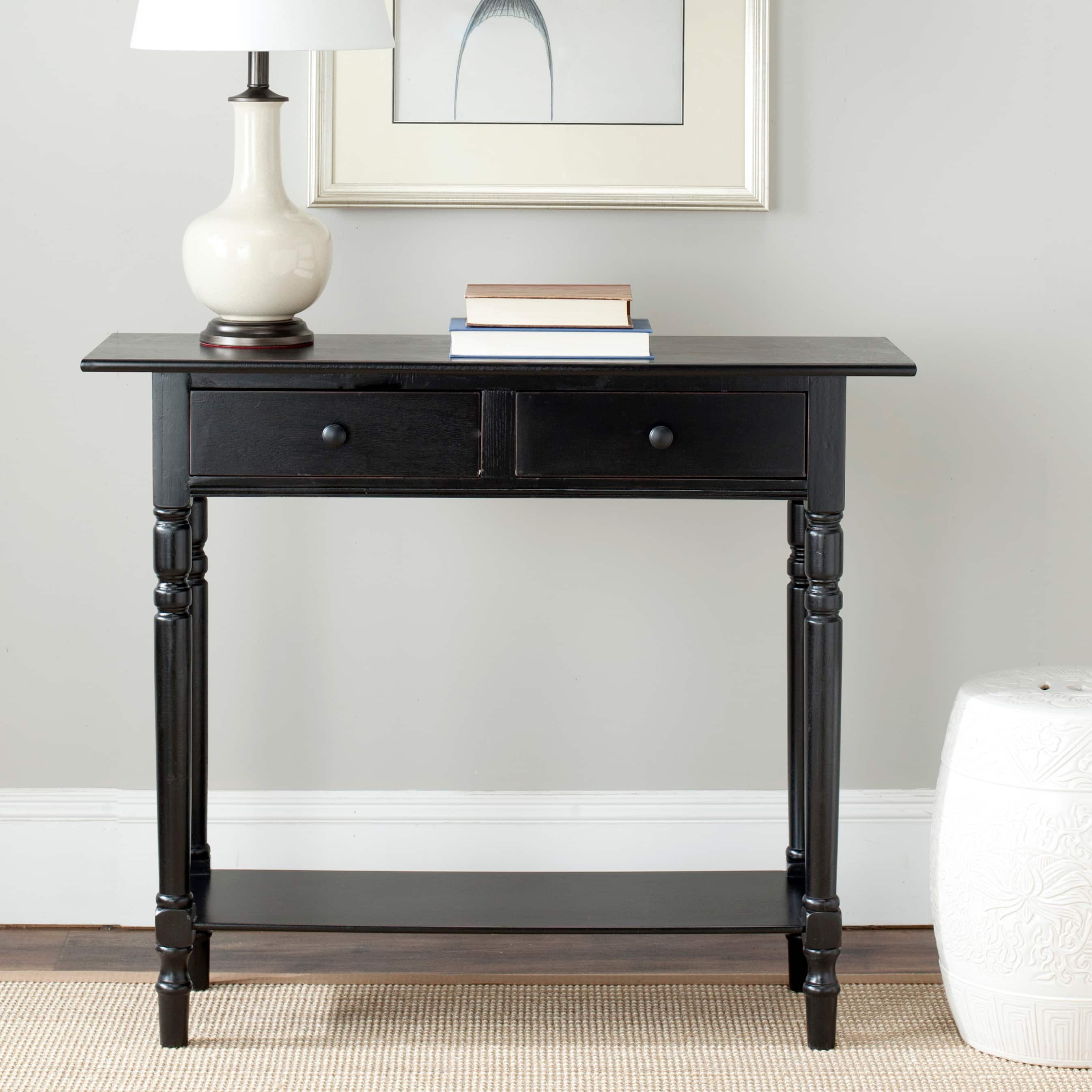 Rosemary Console in Distressed Black
