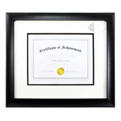 Black Document Frame 13 x 15.5 With 8.5 x 11 Double Mat by Studio Decor Michaels