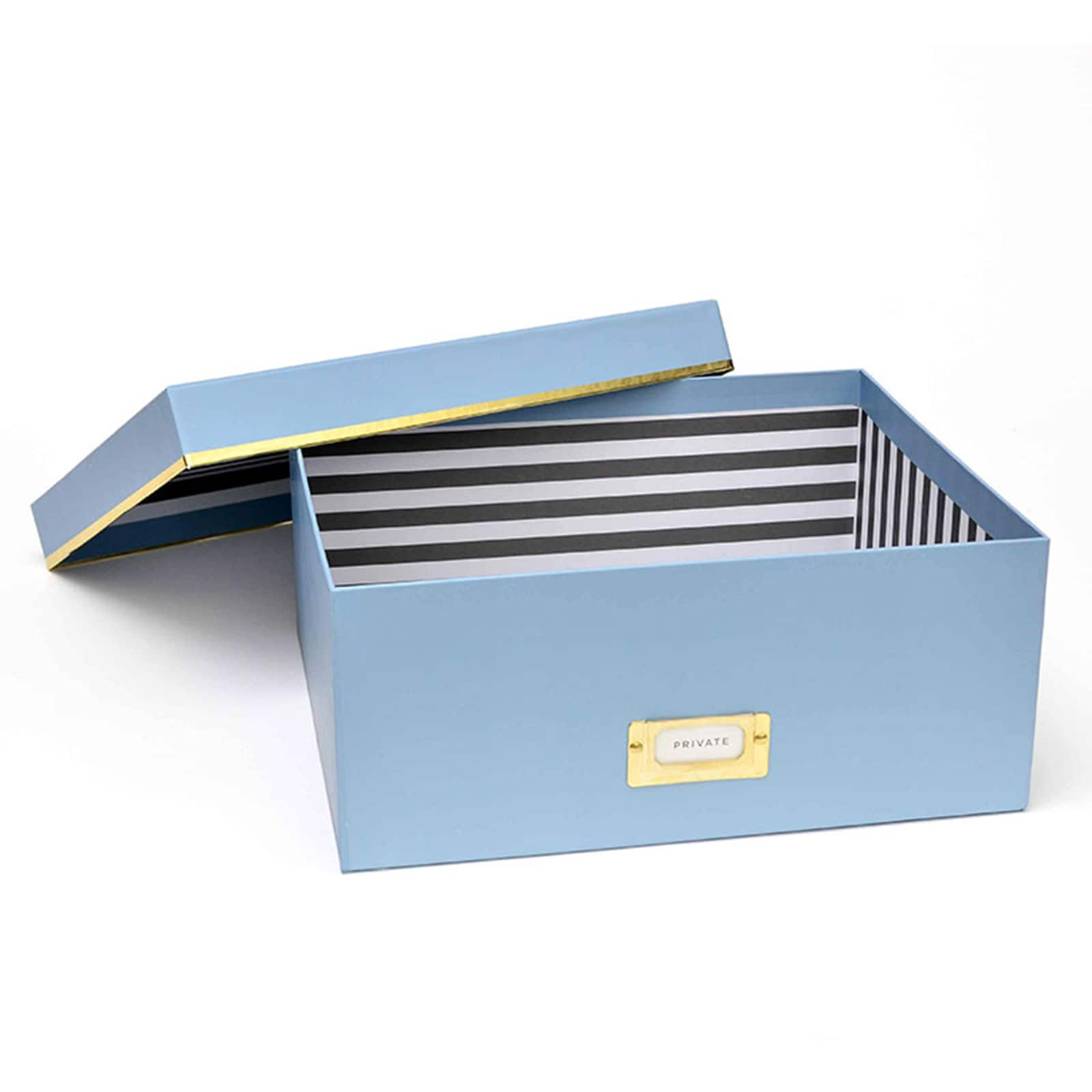 George Stanley Medium Storage Box Dusty Blue Gold