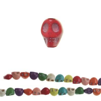 Colorful Reconstituted Skull Beads, 8mm by Bead Landing™ image