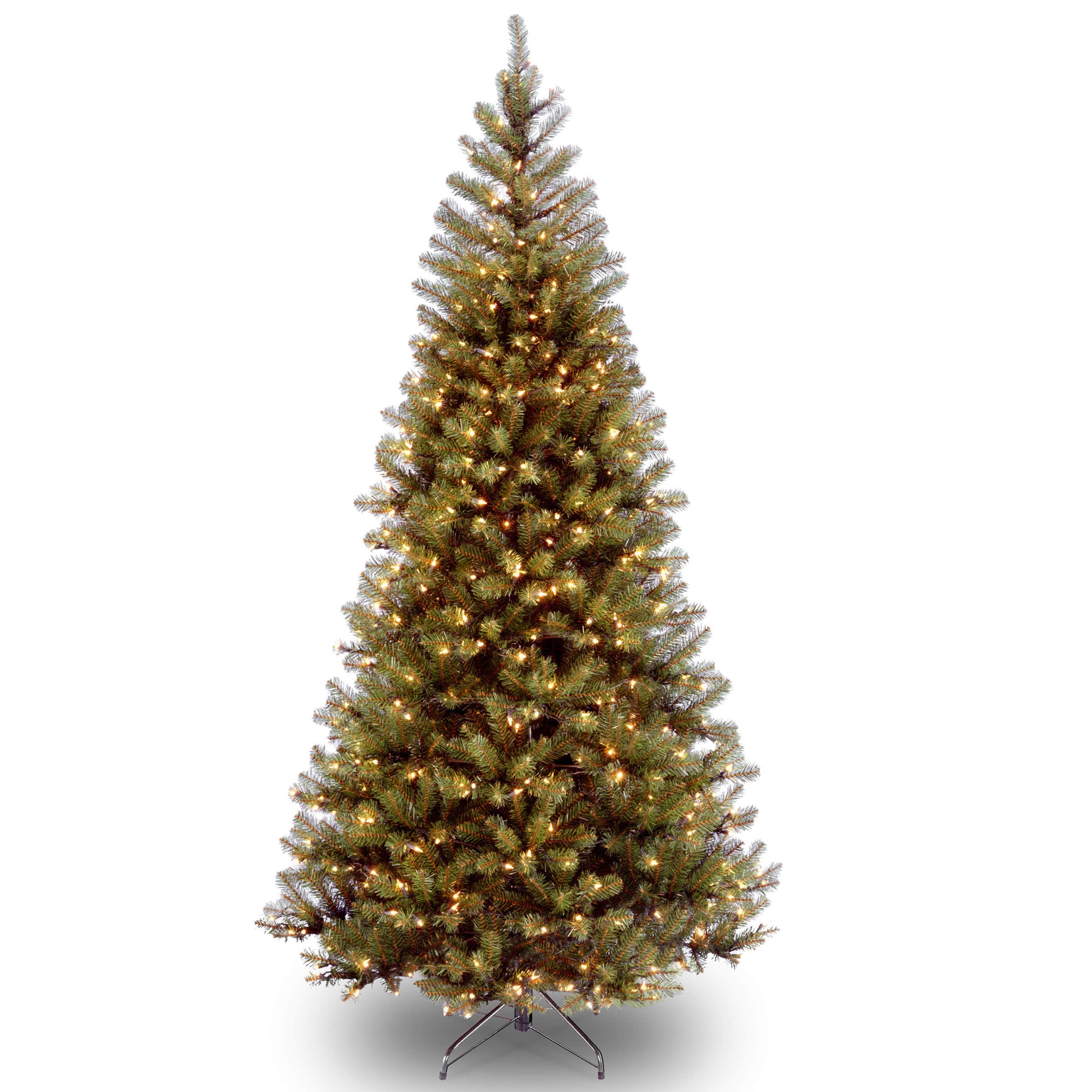 7.5 ft. Pre-lit Hinged Aspen Spruce Slim Artificial Christmas Tree, Clear Lights